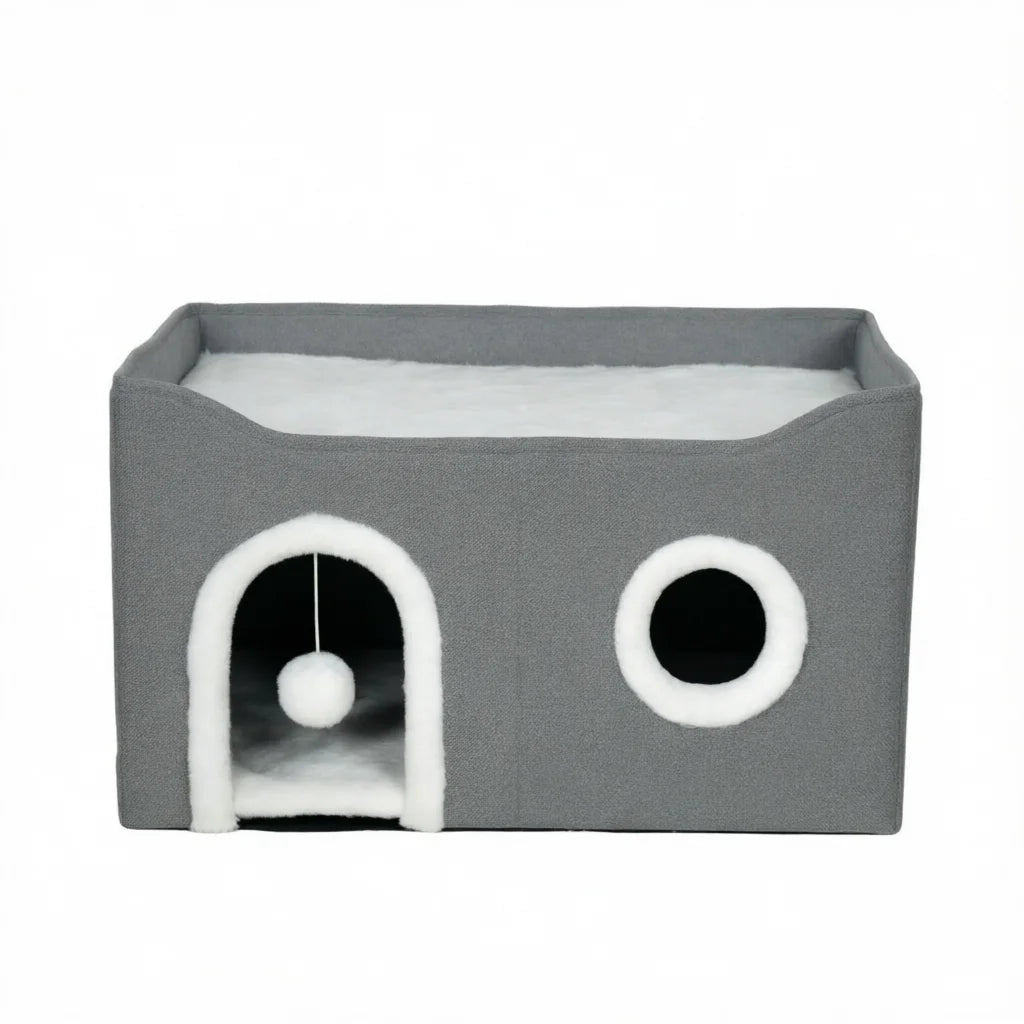 Cueva Cama para Gatos con Rascador Integrado
