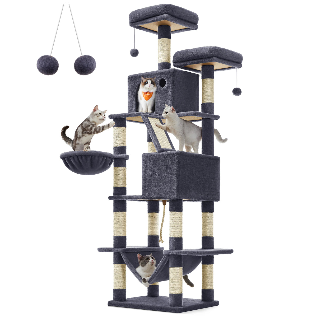 Rascador Feandrea para Gatos, 206 cm, Multinivel