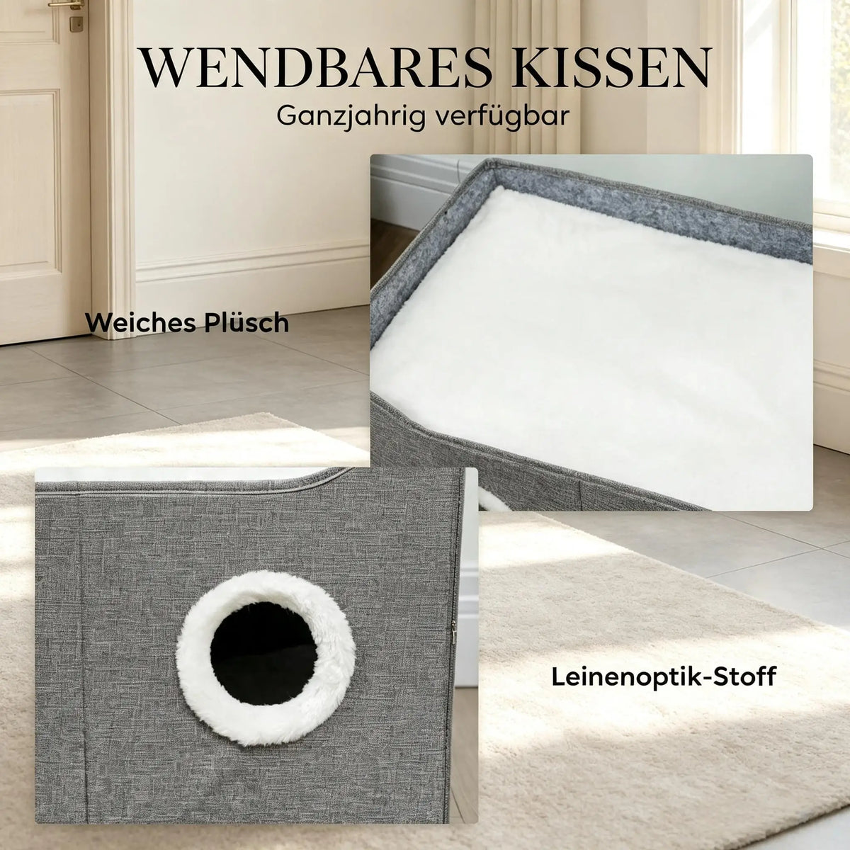 Cueva Cama para Gatos con Rascador Integrado