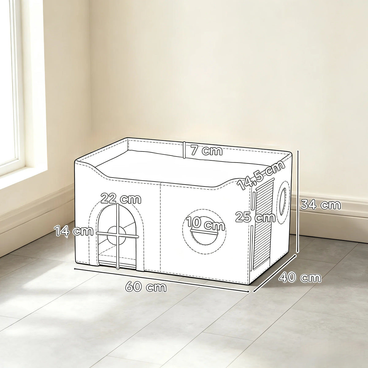 Cueva Cama para Gatos con Rascador Integrado