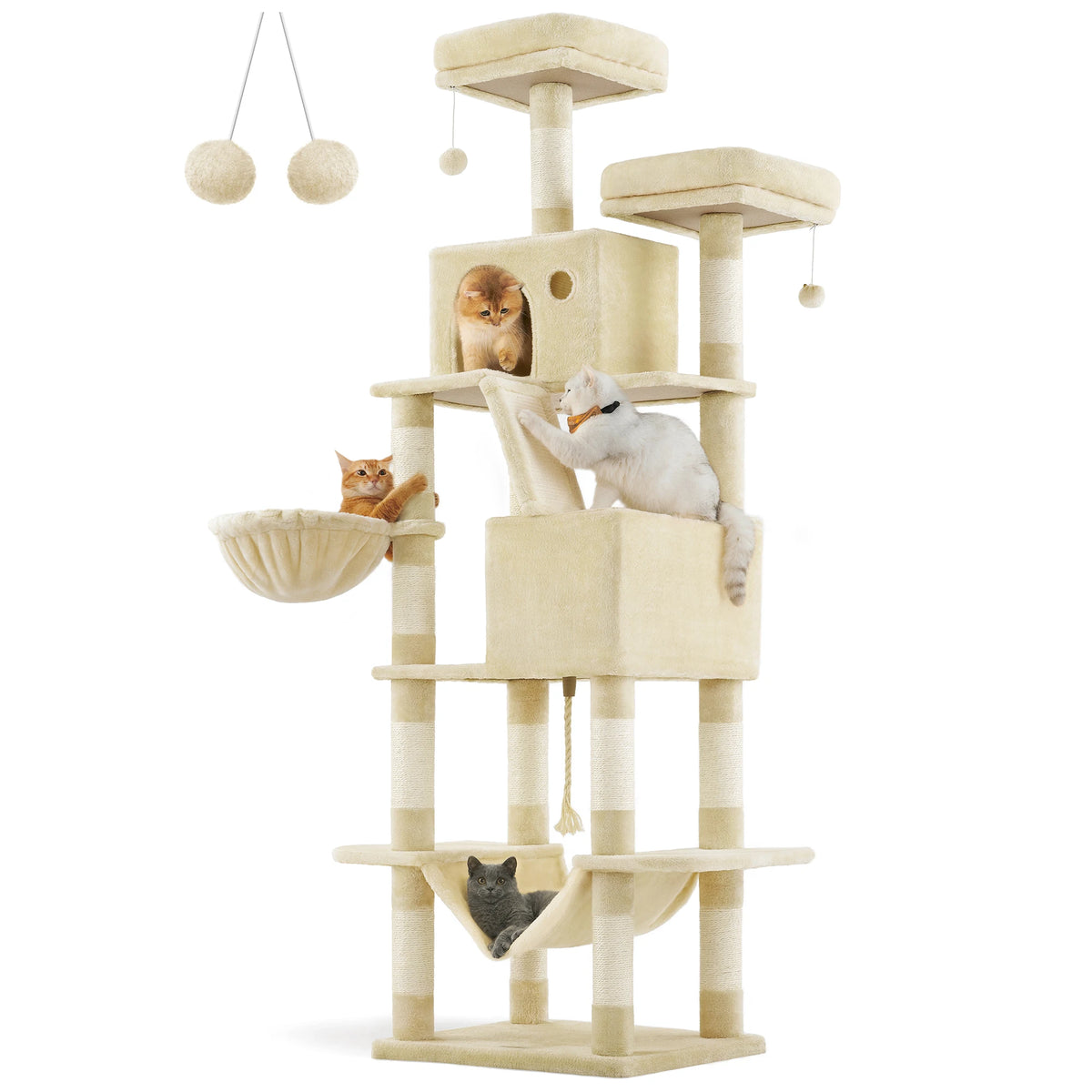 Rascador Feandrea para Gatos, 206 cm, Multinivel