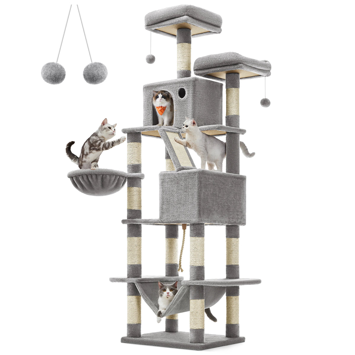 Rascador Feandrea para Gatos, 206 cm, Multinivel