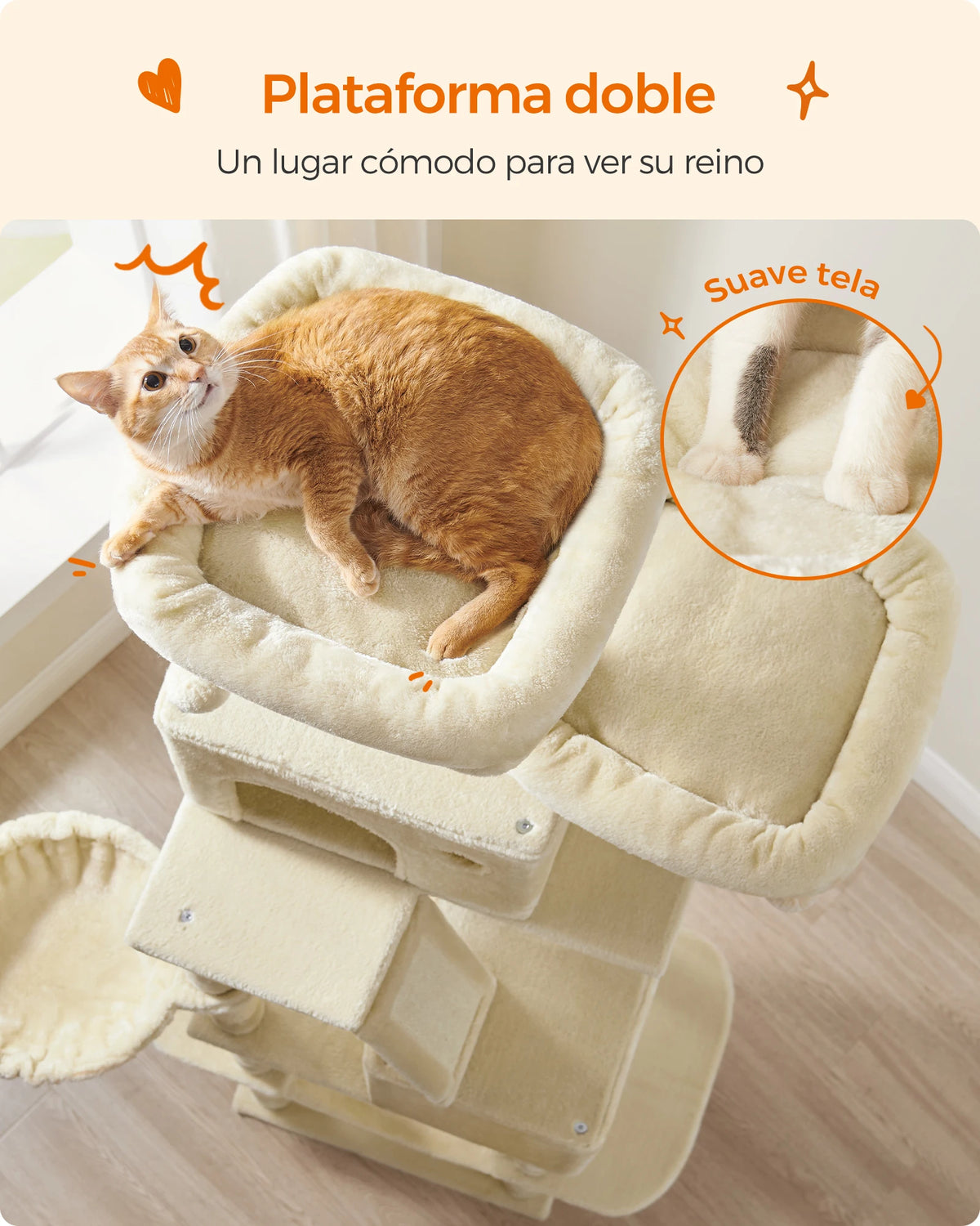 Rascador Feandrea para Gatos, 206 cm, Multinivel