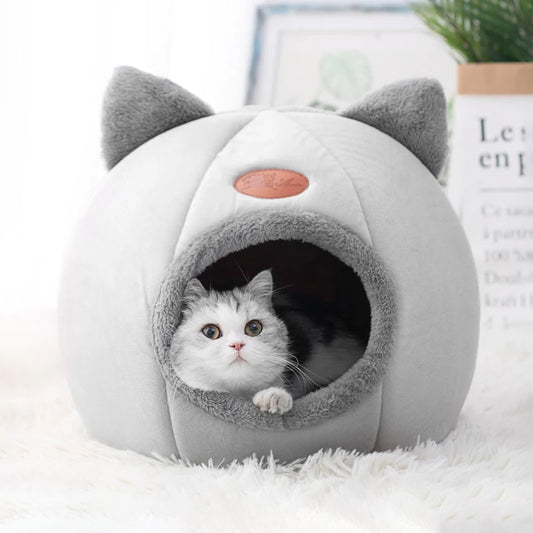 Cueva Cama de Invierno para Gatos, Extraíble y Cálida