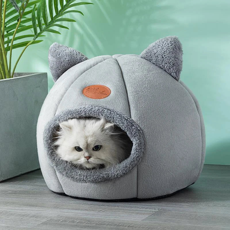 Cueva Cama de Invierno para Gatos, Extraíble y Cálida