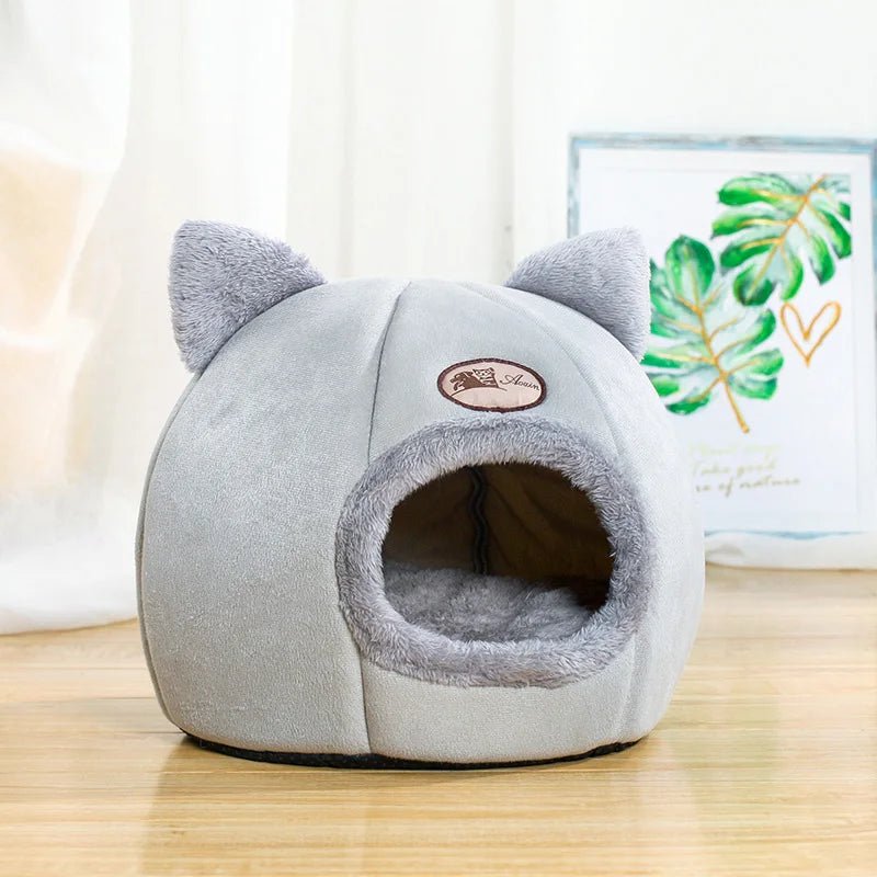 Cueva Cama de Invierno para Gatos, Extraíble y Cálida
