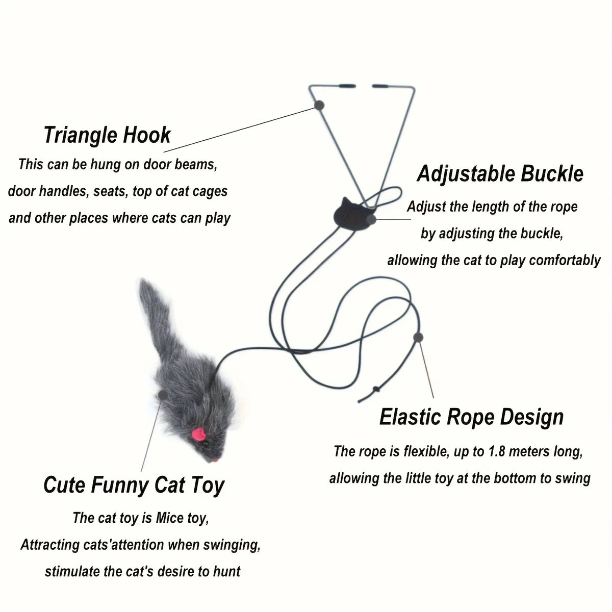 Juguete Raton Colgante Interactivo para Gatos, en Puerta