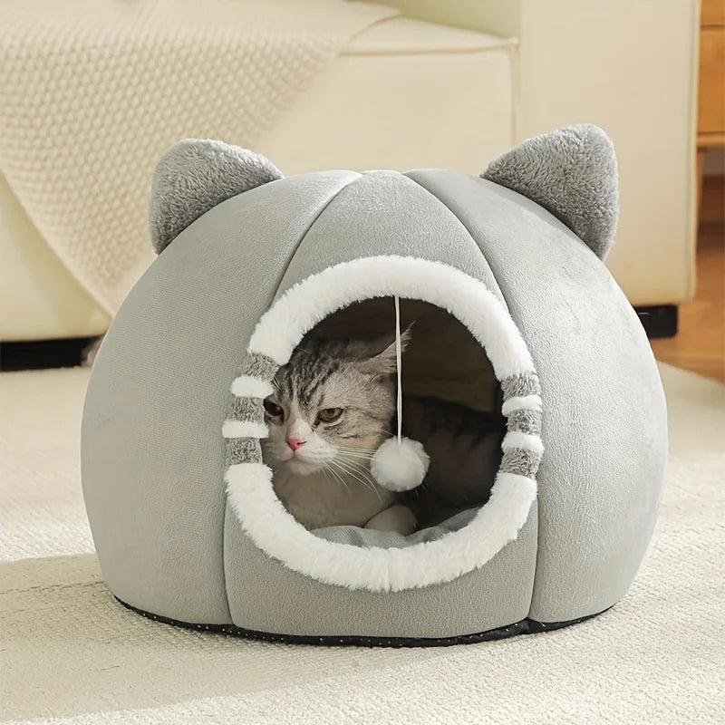 Cueva Cama para Gatos y Perros Pequeños, Diseño Divertido
