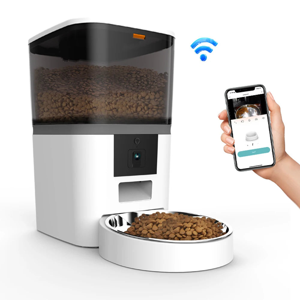 Comedero Automático 4L con Camara HD para Gatos y Perros