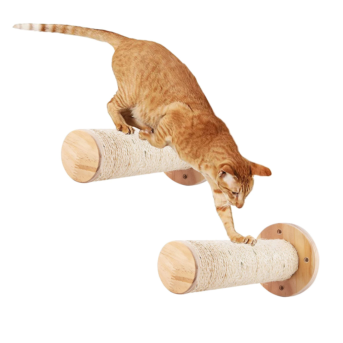 Estantes de Pared para Escalada de Gatos, Madera Natural