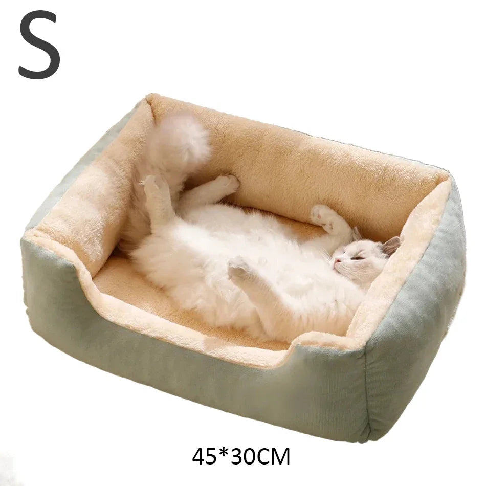 Cesta Cama de Peluche para Gatos y Perros Pequeños