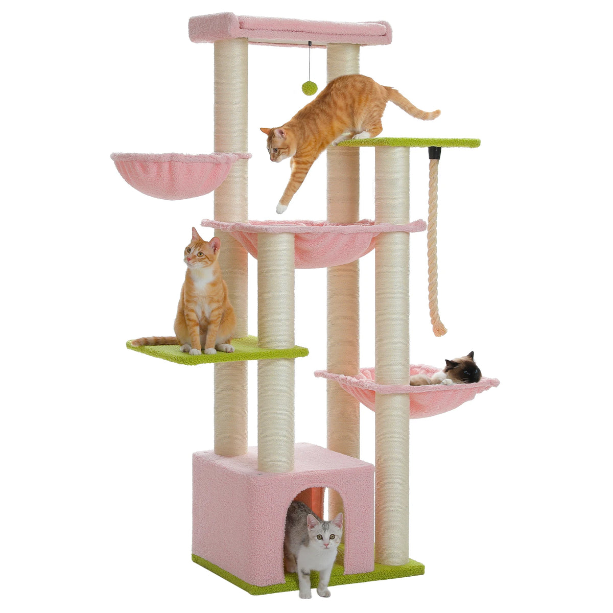 Rascador XL para Gatos Grandes con Hamaca, 170 cm