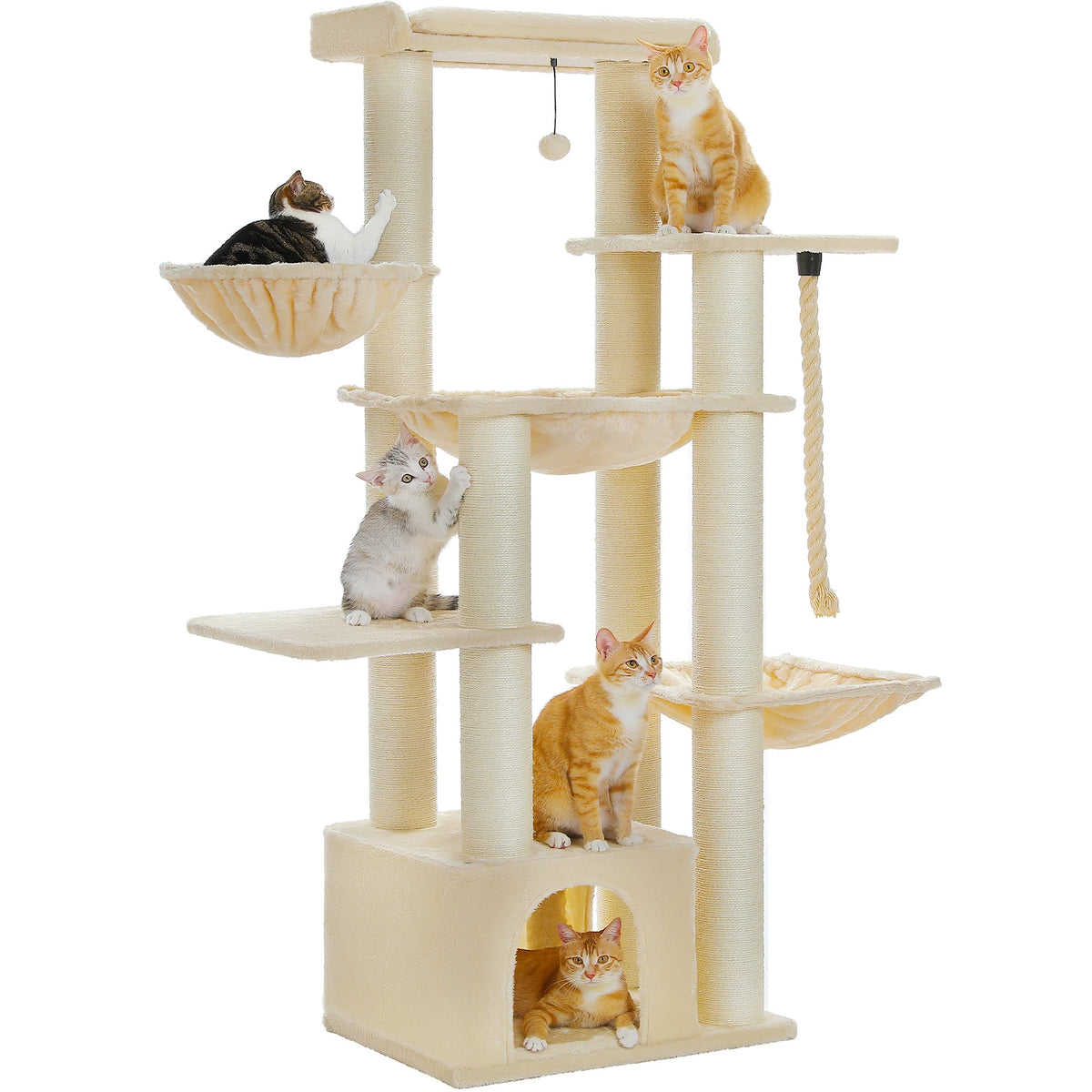 Rascador XL para Gatos Grandes con Hamaca, 170 cm