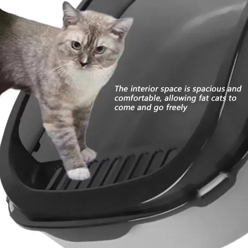 Arenero Semicerrado Antisalpicaduras para Gatos
