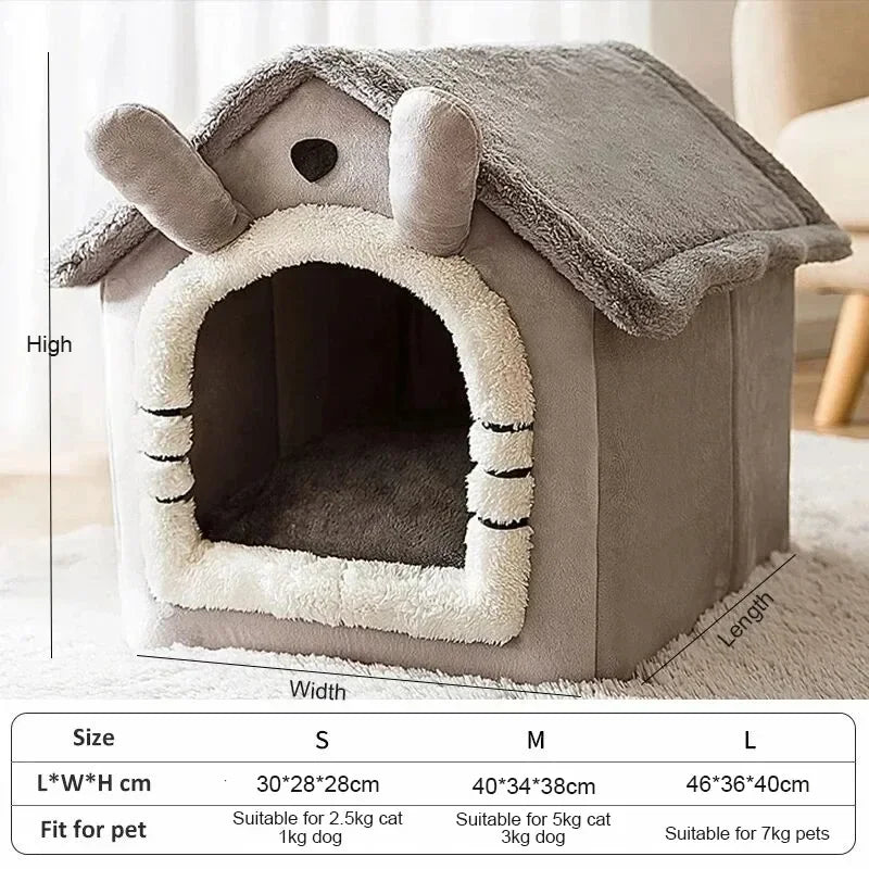 Caseta Cálida para Perros de Interior, Desmontable y Lavable