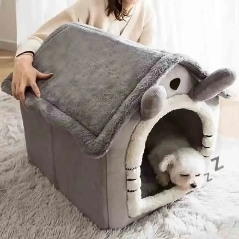 Caseta Cálida para Perros de Interior, Desmontable y Lavable