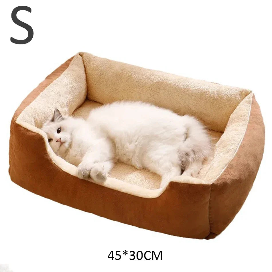 Cesta Cama de Peluche para Gatos y Perros Pequeños