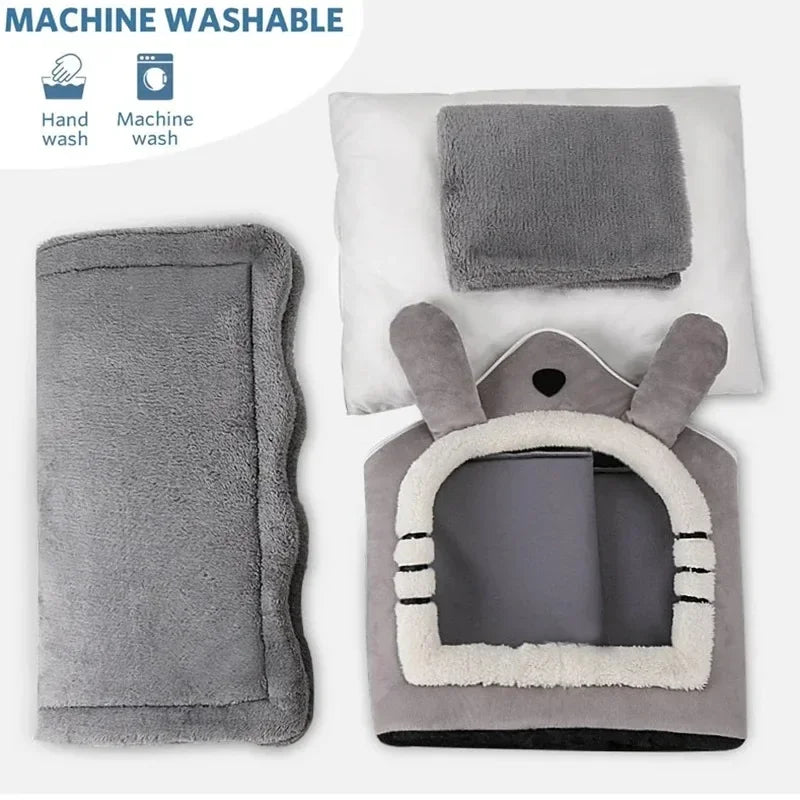 Caseta Cálida para Perros de Interior, Desmontable y Lavable
