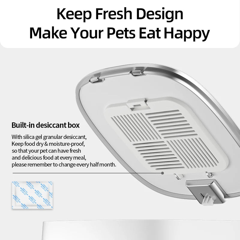 Comedero Automático WiFi ROJECO para Gatos, Control Remoto