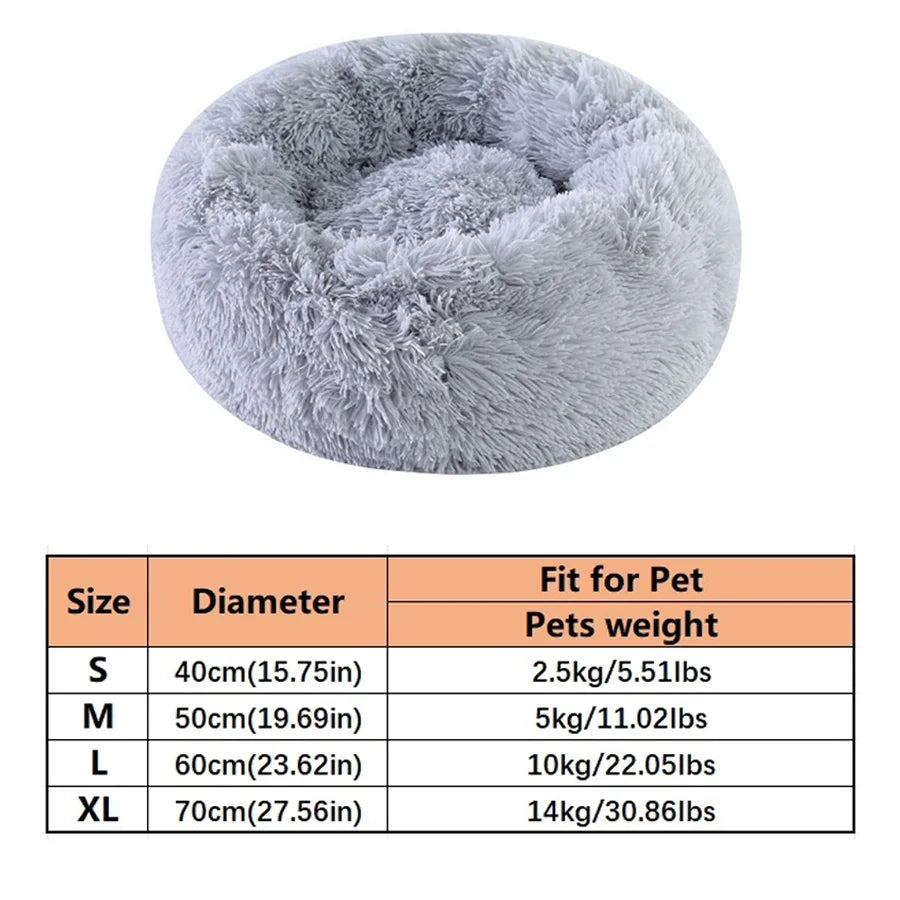 Cama Donut de Peluche para Gatos y Perros Pequeños