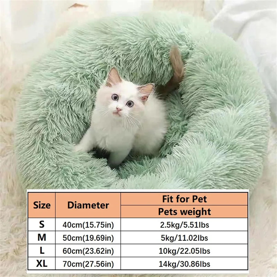 Cama Donut de Peluche para Gatos y Perros Pequeños