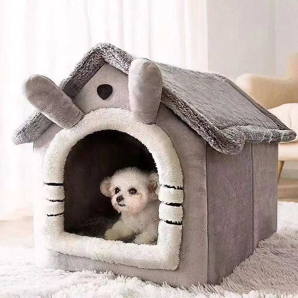 Caseta Cálida para Perros de Interior, Desmontable y Lavable