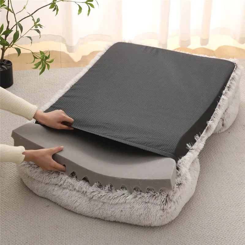 Cama de Peluche para Perros, Funda Desmontable