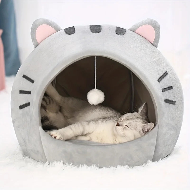 Cueva Cama para Gatos y Perros Pequeños, Diseño Divertido