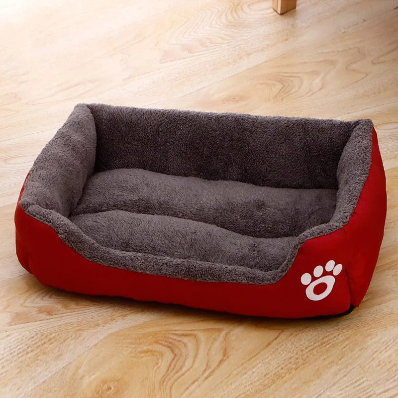 Cama Negra de Peluche para Perros, Antideslizante