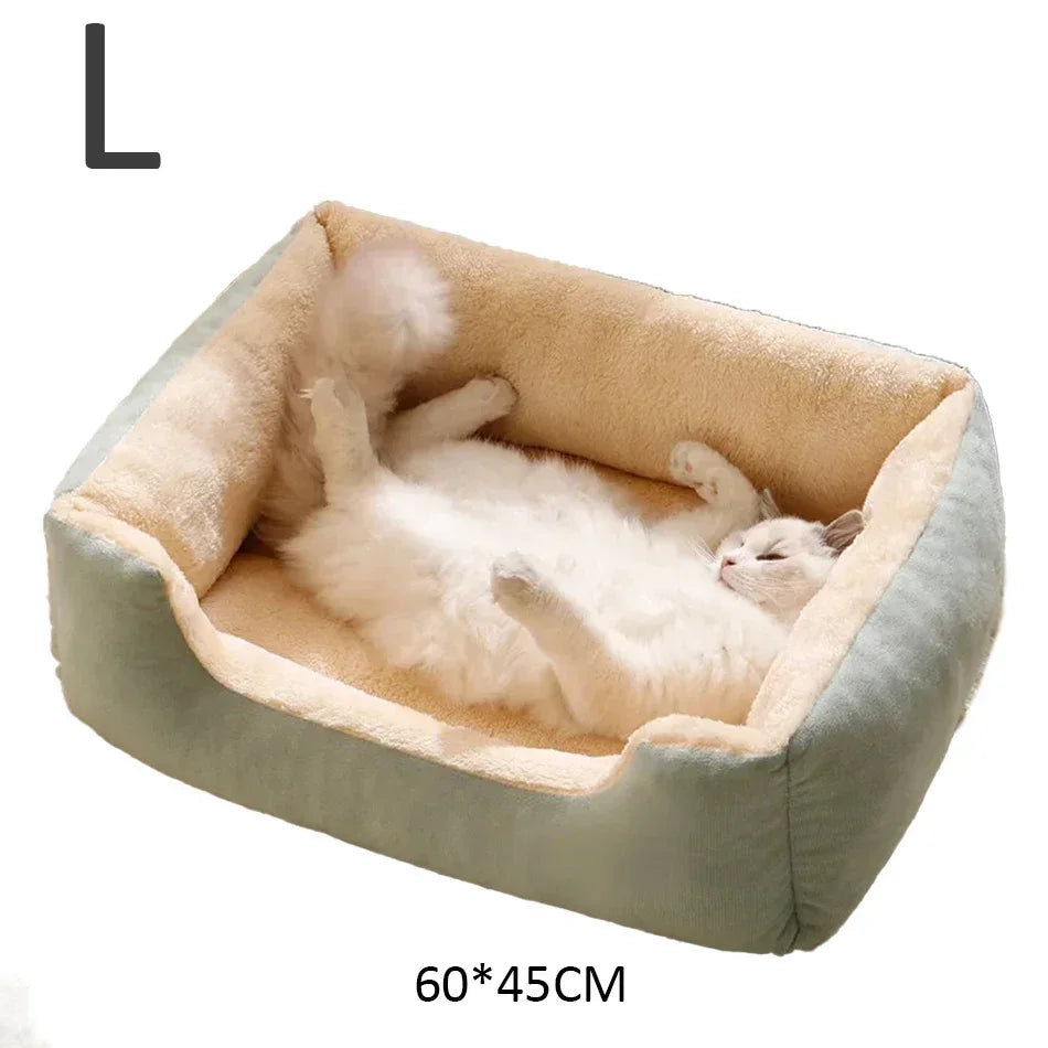 Cesta Cama de Peluche para Gatos y Perros Pequeños