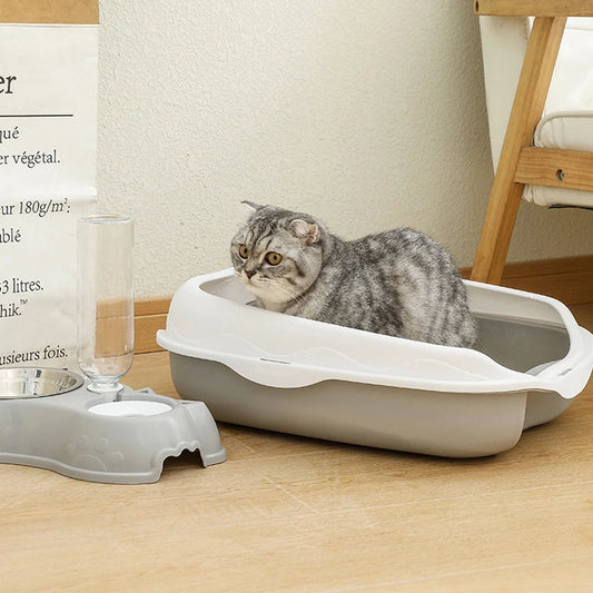 Arenero Semicerrado Antisalpicaduras XL para Gatos