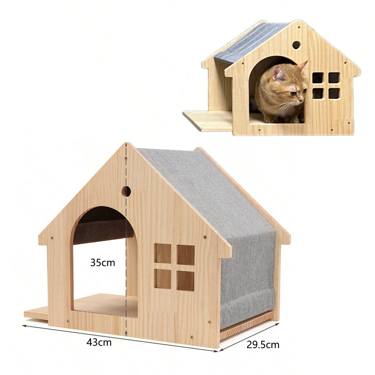 Estantes de Pared para Escalada de Gatos, Madera Natural