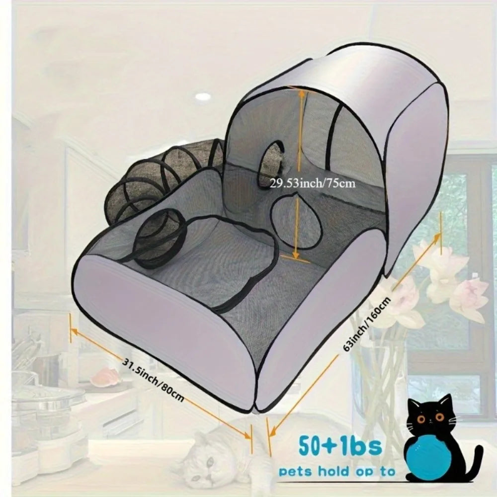 Tienda Plegable para Gatos con Tunel