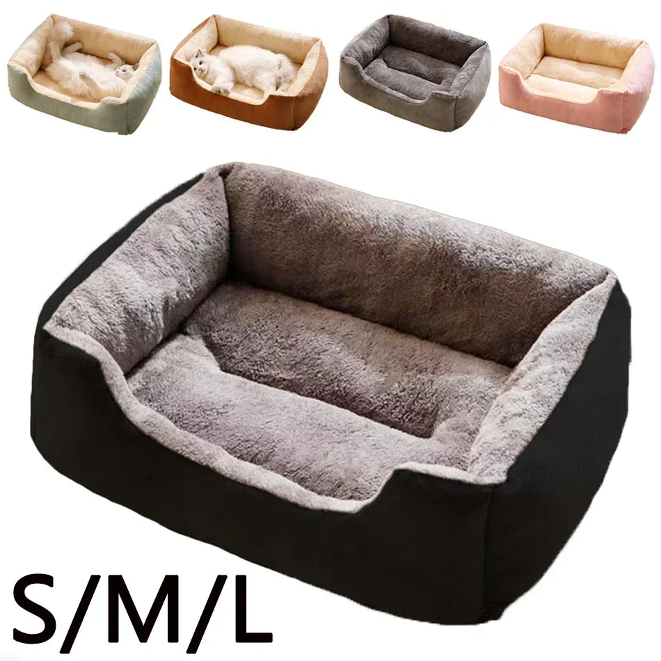 Cesta Cama de Peluche para Gatos y Perros Pequeños