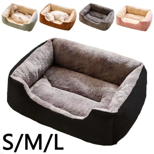 Cesta Cama de Peluche para Gatos y Perros Pequeños