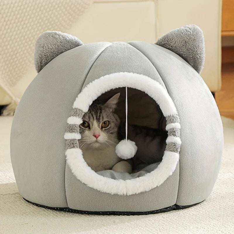 Cueva Cama para Gatos y Perros Pequeños, Diseño Divertido