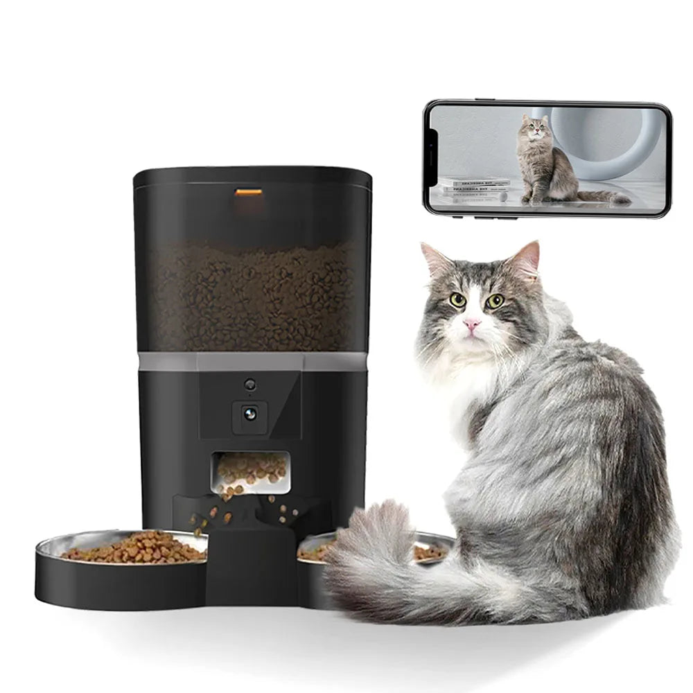 Comedero Automático 4L con Camara HD para Gatos y Perros