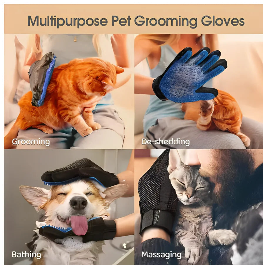 Guante Cepillo para el Pelo de Perros y Gatos