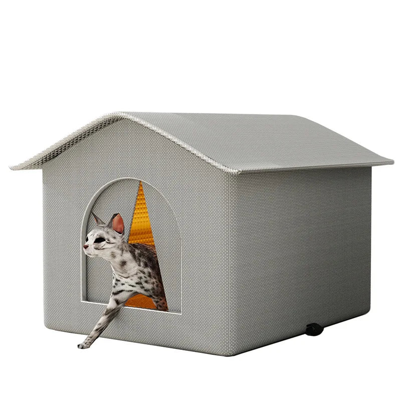 Caseta Impermeable de Invierno para Gatos y Perros Callejeros