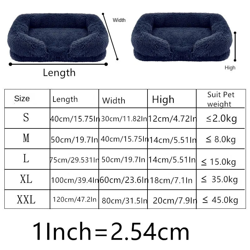 Cama de Peluche para Perros, Funda Desmontable