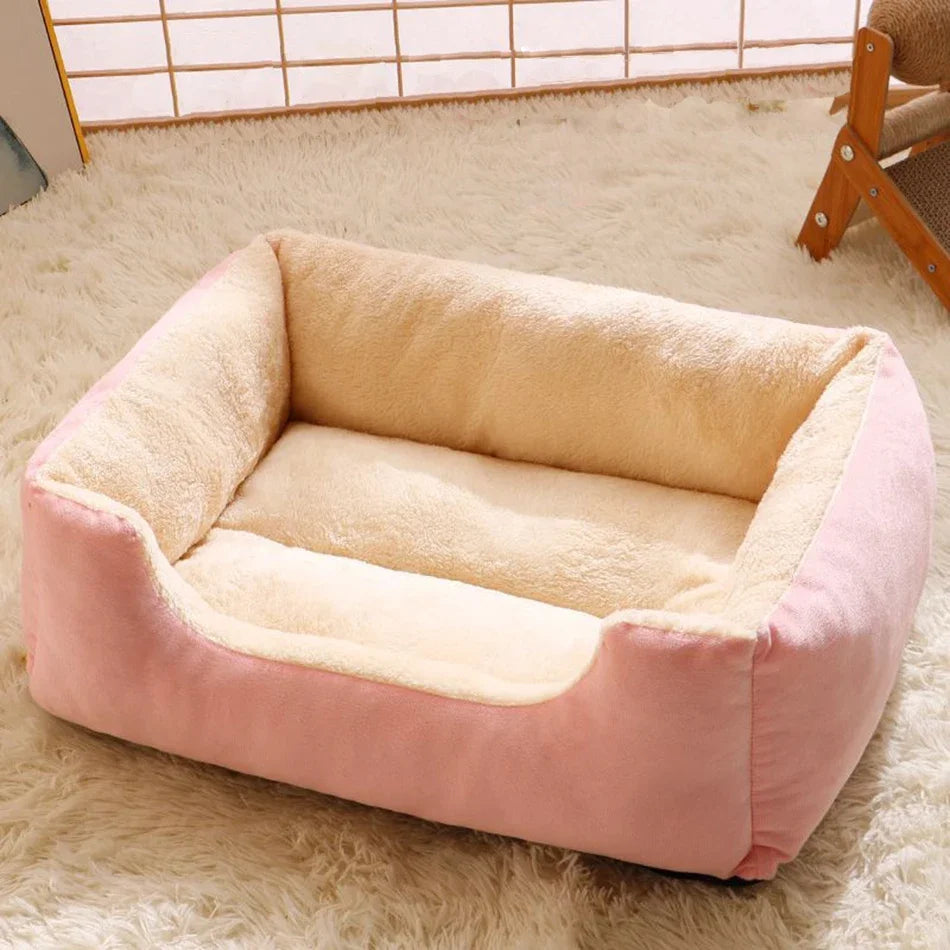 Cesta Cama de Peluche para Gatos y Perros Pequeños
