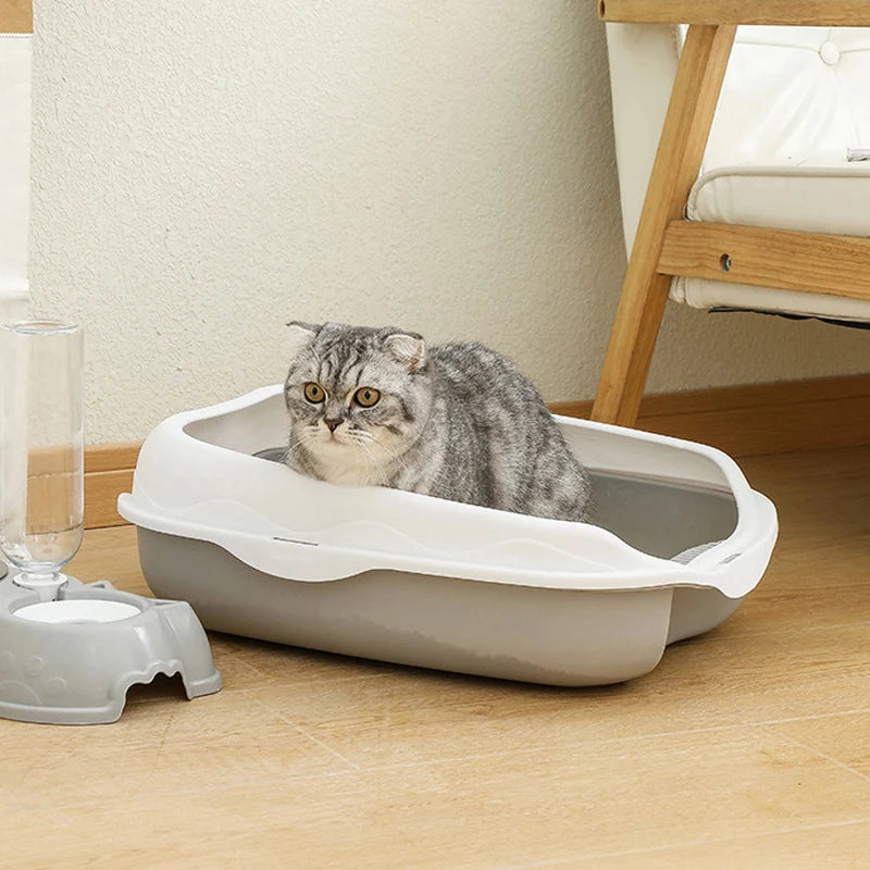 Arenero Semicerrado Antisalpicaduras XL para Gatos