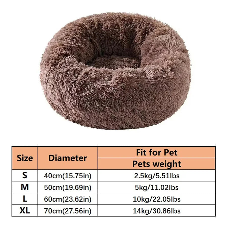 Cama Donut de Peluche para Gatos y Perros Pequeños