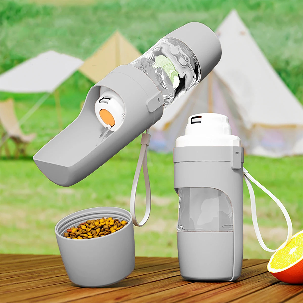 Botella Portátil de Agua y Comida para Perros y Gatos