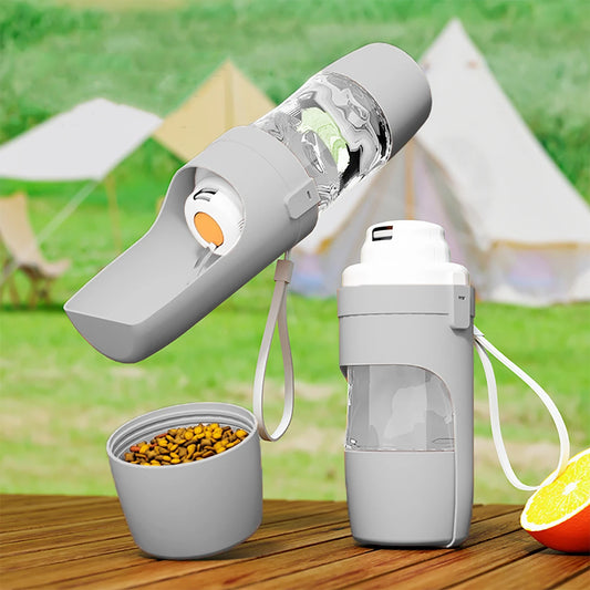 Botella Portátil de Agua y Comida para Perros y Gatos