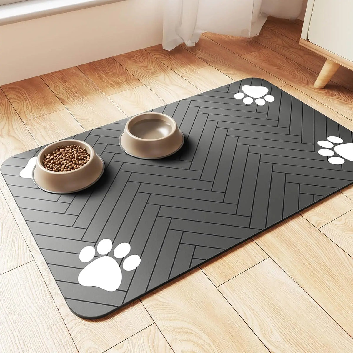 Alfombrilla Absorbente para Comederos y Bebederos de Mascotas