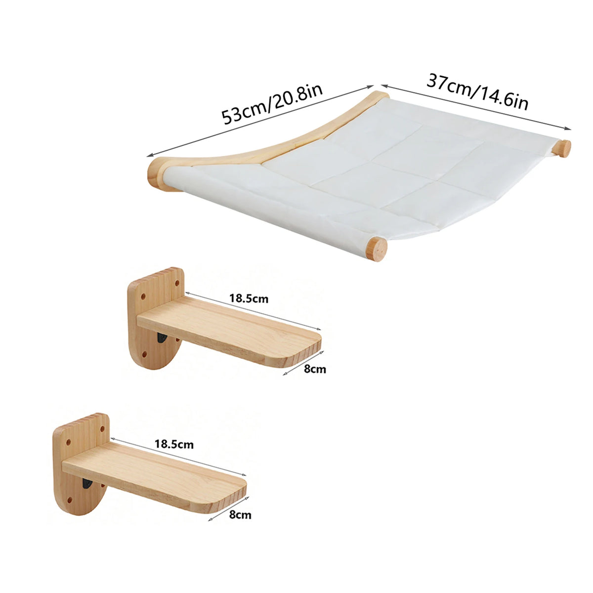Estantes de Pared para Escalada de Gatos, Madera Natural