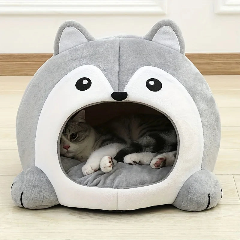 Cueva Cama para Gatos y Perros Pequeños, Diseño Divertido
