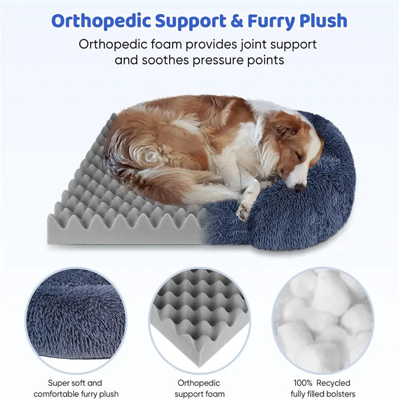 Cama de Peluche para Perros, Funda Desmontable