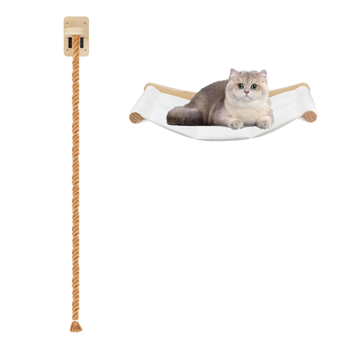 Estantes de Pared para Escalada de Gatos, Madera Natural